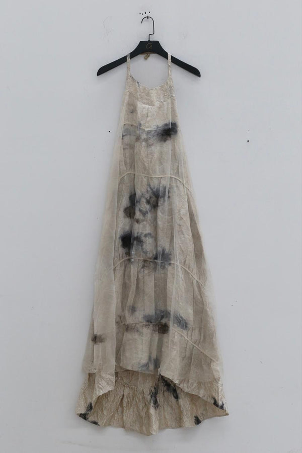 Mutedance 23 Spring/Summer Double-layer halter neck floral dressss MD-MD23SS60-HRL floral nude PM59